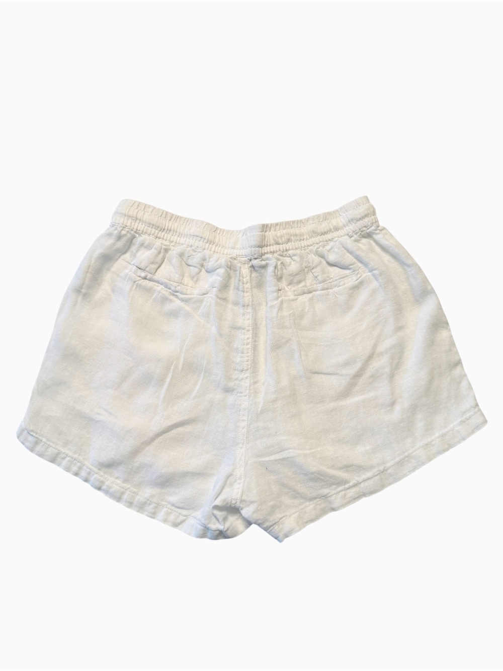 Quince White 100% European Linen Shorts Elastic Drawstring Pocket Size Small EUC - Picture 6 of 13